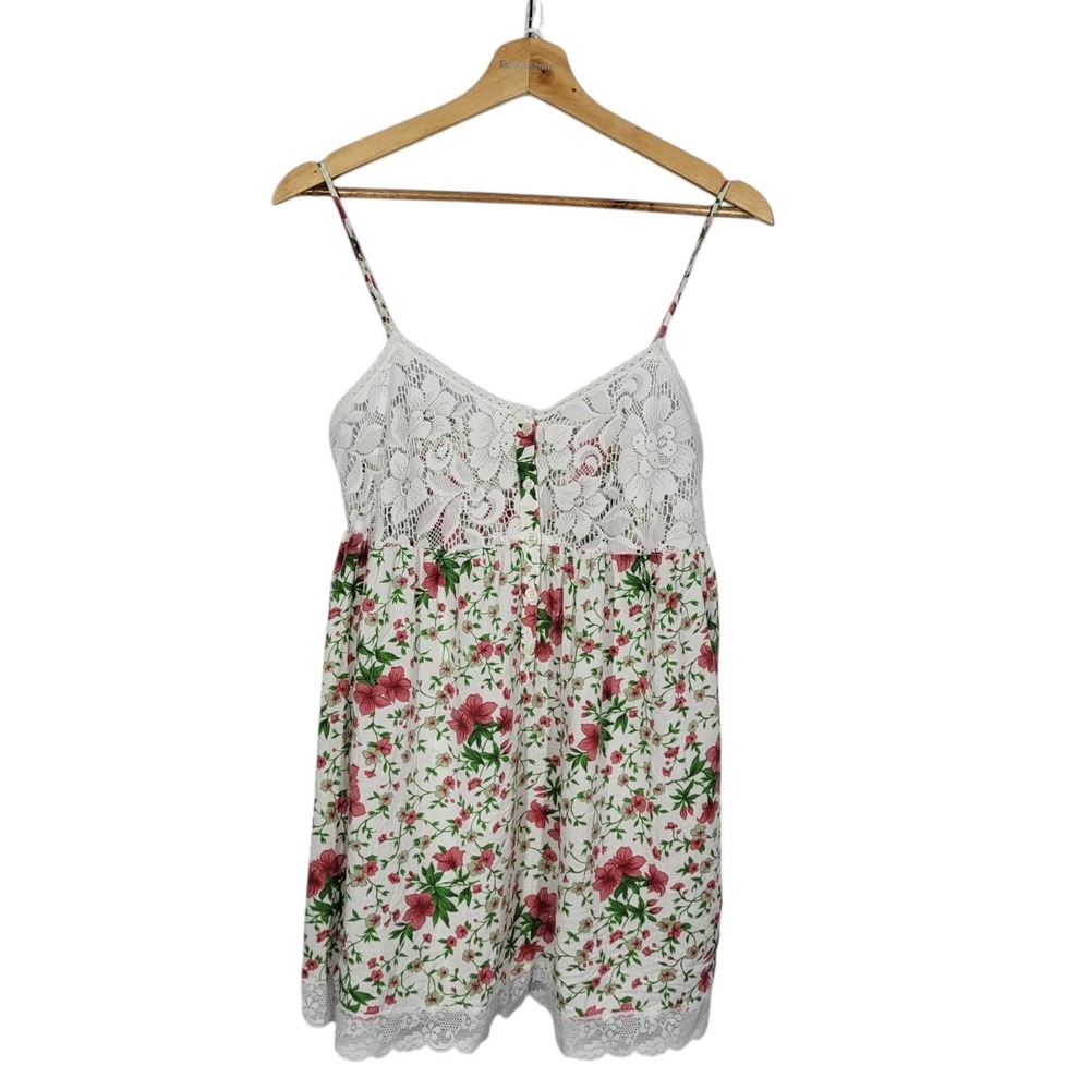 Victoria's Secret Cottagecore Floral Slip Dress Chemise Babydoll Small Lace Y2K
